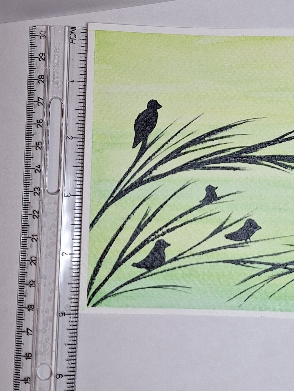 "Gathering" Hand-painted watercolor & acrylic painting - Picture 9 of 12
